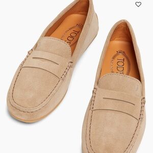 Tod's Light Tan Suede Loafers